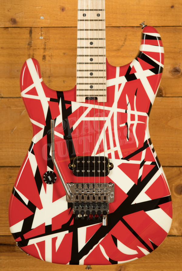 EVH Striped Series LH | Red w/Black & White Stripes *Left-Handed*