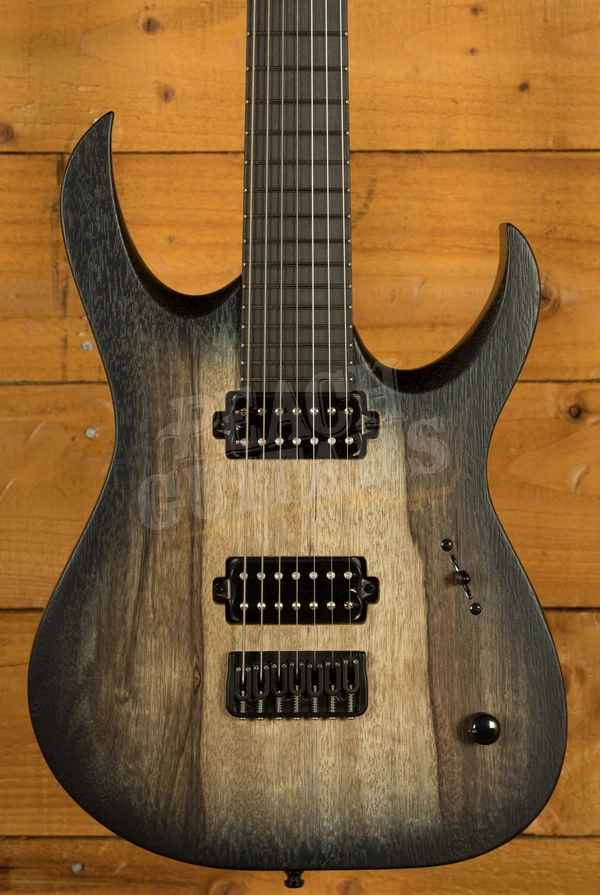 Mayones Duvell BL 7 Trans Natural Black Burst Matte