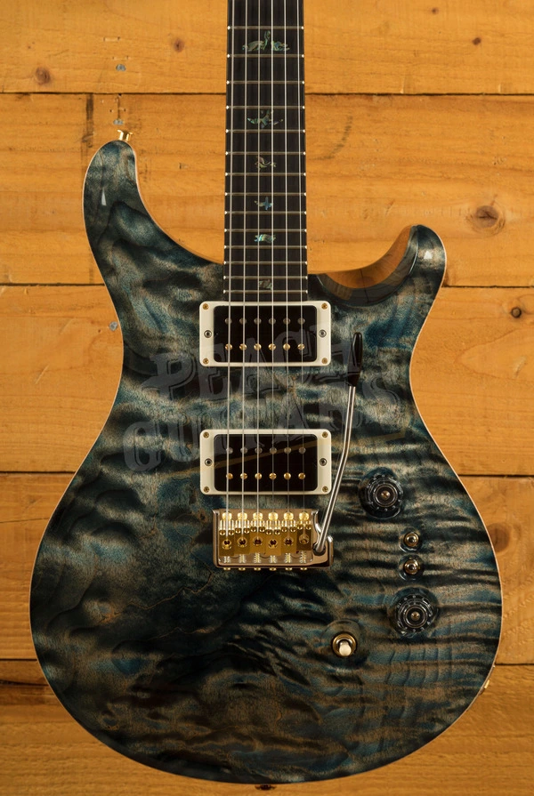 PRS Wood Library Custom 24-08 | Faded Whale Blue 1-Piece Quilt 10-Top