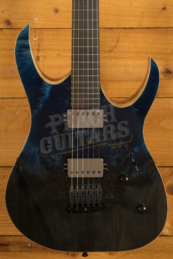 Mayones Duvell Elite 6 - Ebony - Trans Black Blue Horizon Gloss