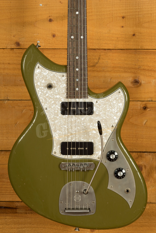 Novo Select Serus J | Uffington Green - Aged Pearloid Pickguard