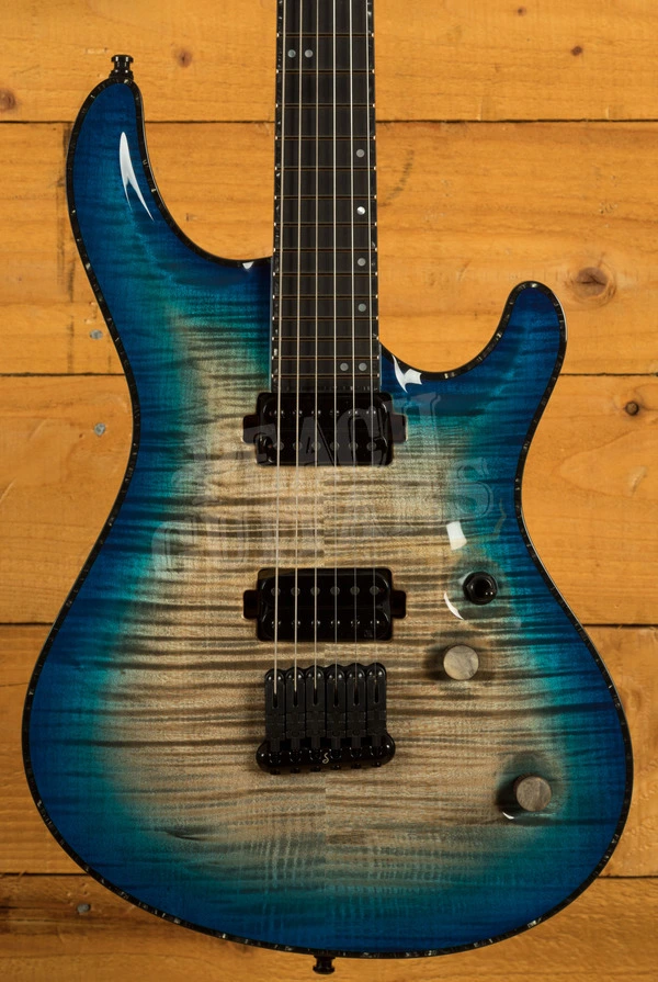 Mayones Regius Core 6 Trans Jeans Black 3-Tone Blue Burst Gloss