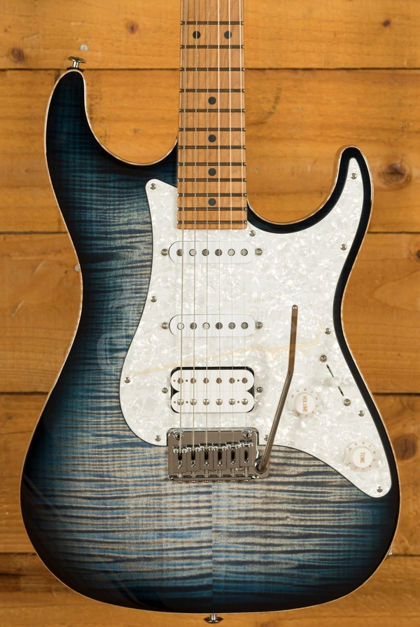 Suhr Standard Plus Faded Trans Whale Blue Burst Maple 