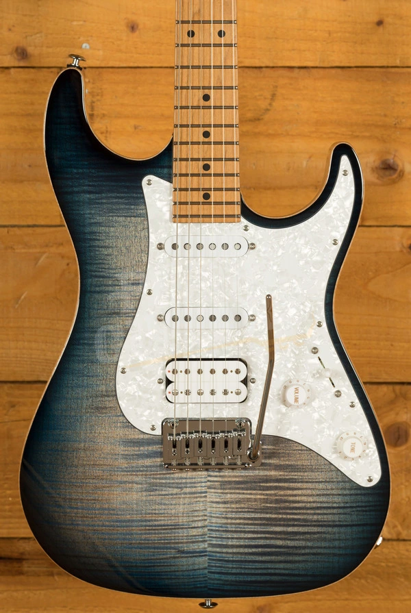 Suhr Standard Plus Faded Trans Whale Blue Burst Maple 