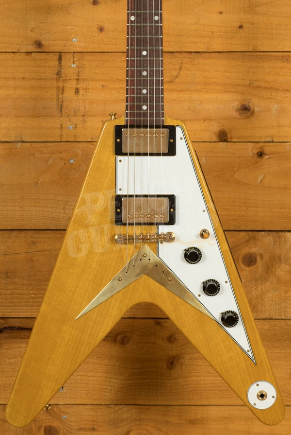 Gibson Custom Shop 1958 Korina Flying V White Pickguard VOS Historic Collection