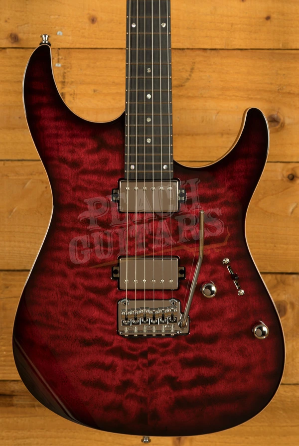 Mayones Aquila Elite S 6 - Ebony - Trans Dirty Red Burst Gloss