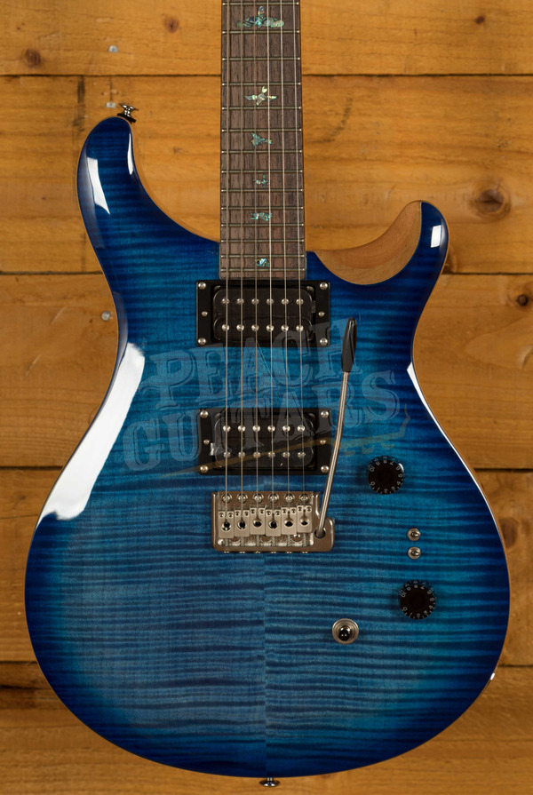 PRS SE 35th Anniversary Custom 24 Faded Blue Burst - Peach Guitars