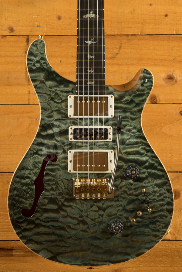 PRS Wood Library Special Semi-Hollow Trampas Green Quilt w/ Flame Maple Neck