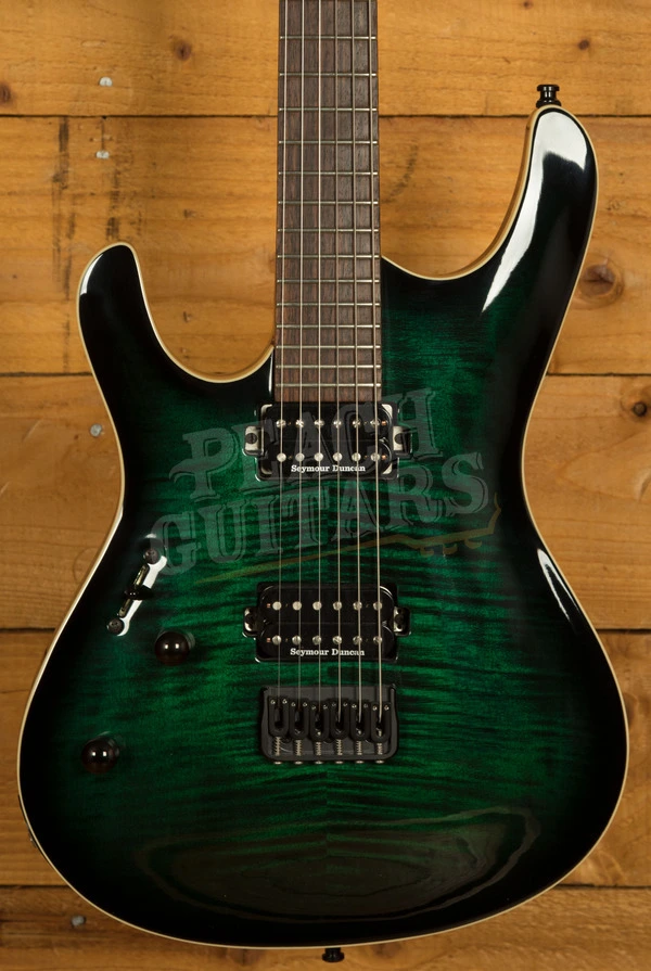 Mayones Setius 6 - Ebony - Dirty Green Burst - Left-Handed - inc case Used