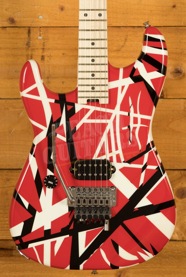 EVH Striped Series LH | Red w/Black & White Stripes *Left-Handed*