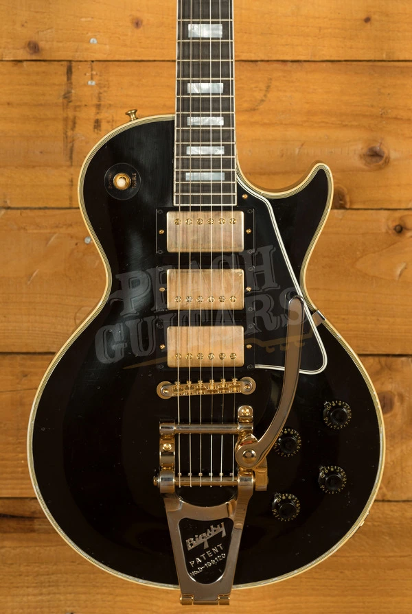 Gibson Custom Murphy Lab 1957 Les Paul Custom Reissue 3-Pickup Bigsby Ebony - Light Aged