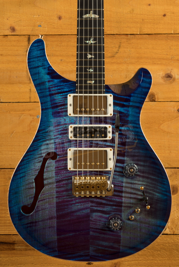 PRS Wood Library Special Semi Hollow Violet Blueburst Heartwood Top w/ Flame Maple Neck