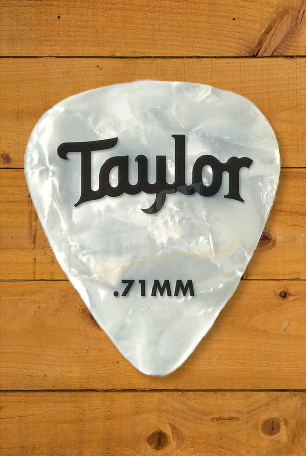 Taylor TaylorWare | Celluloid 351 Guitar Picks - White Pearl - .71mm - 12 Pack