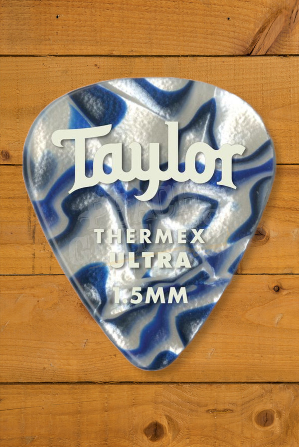 Taylor TaylorWare | Premium 351 Thermex Ultra Guitar Picks - Blue Swirl - 1.50mm - 6 Pack