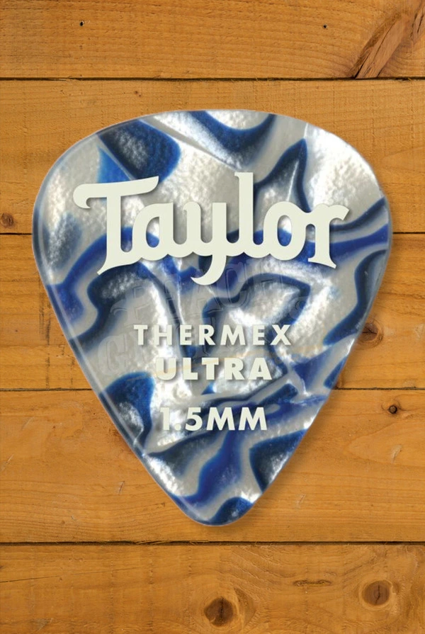 Taylor TaylorWare Premium 351 Thermex Ultra Guitar Pick - Blue Swirl - 1.50mm - 6-Pack