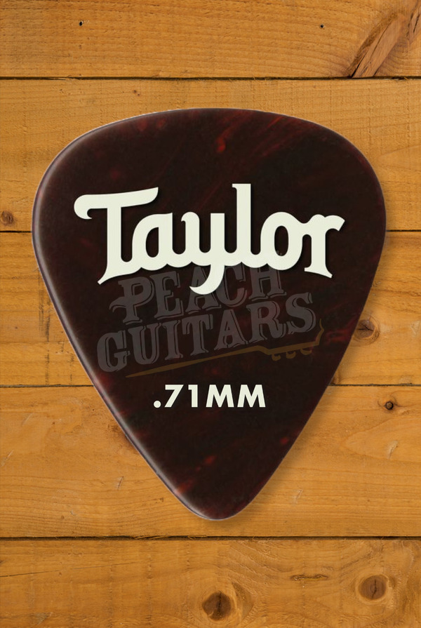 Taylor TaylorWare | Celluloid 351 Guitar Picks - Tortoise Shell - .71mm - 12 Pack