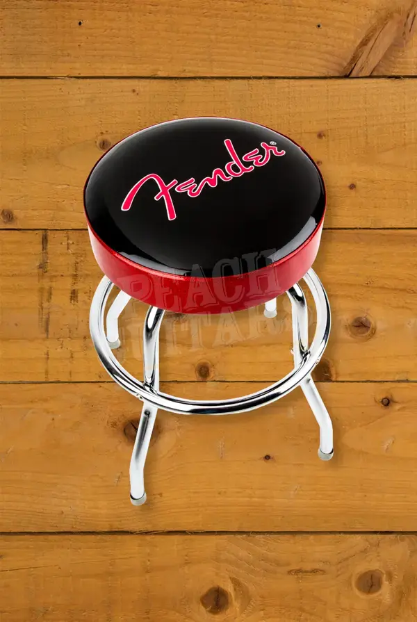 Fender Black & Red Sparkle Logo Barstool - 24"