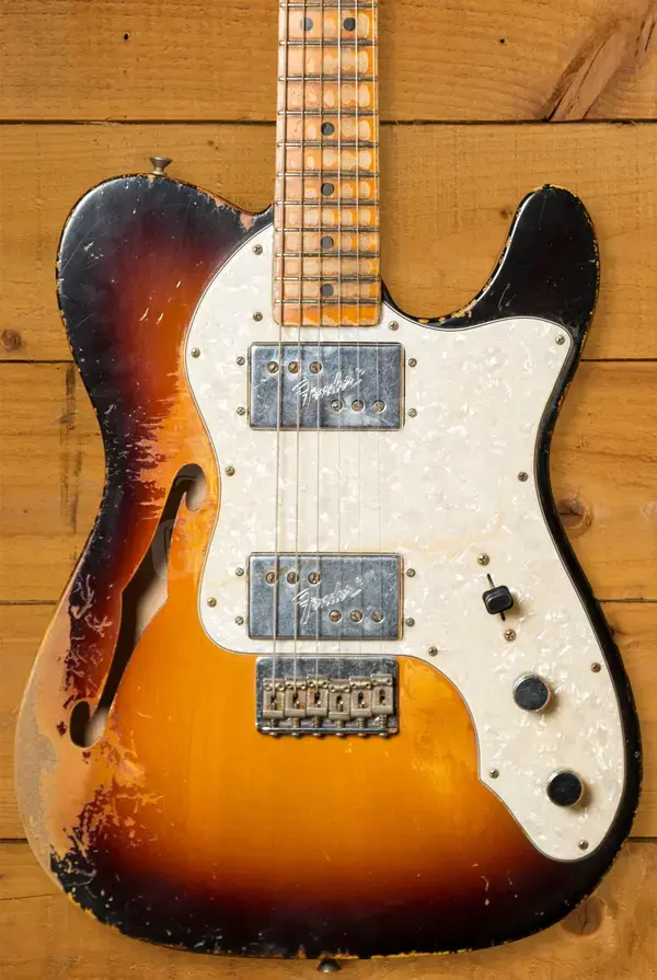 Fender Custom Shop Masterbuilt Dale Wilson 72 Tele Thinline - Heavy Relic 3-Tone Sunburst