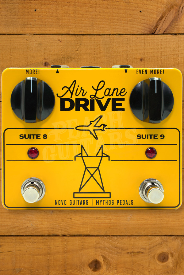 Mythos Pedals & Novo Guitars Air Lane Drive | Dual Overdrive - Vandalism Yellow