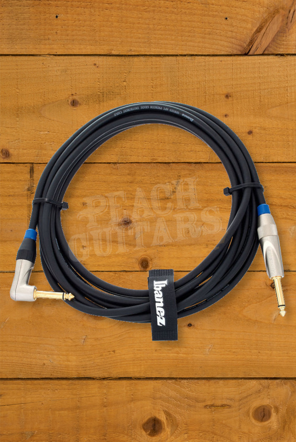 Ibanez APC Series Instrument Cable | 1/4" - Angled - 10'