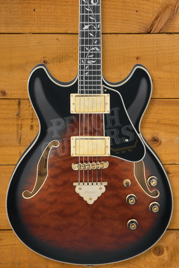 Ibanez AS Artcore Expressionist | AS93QMSP - Dark Brown Sunburst