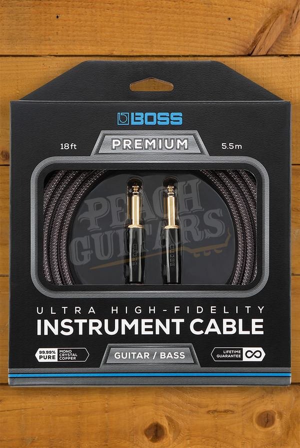 Boss PREMIUM INSTRUMENT CABLE, 18 FOOT WITH 2 STRAIGHT JACKS