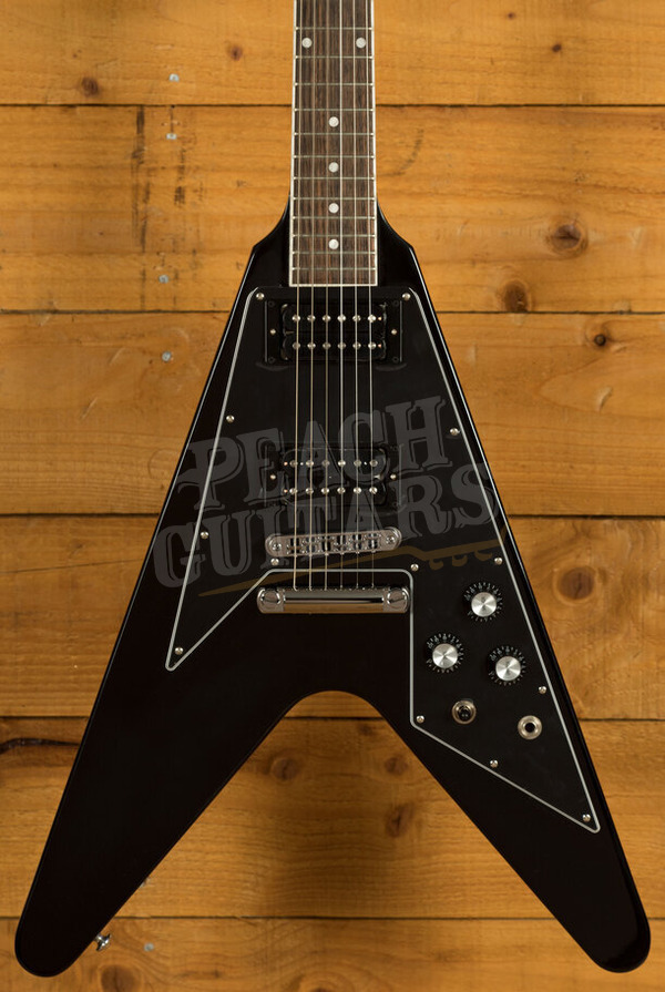 Gibson Peach European Exclusive | 70s Flying V - Ebony *B Stock* 