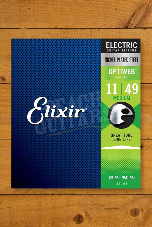 Elixir Optiweb Coated Nickel Plated Steel Electric Guitar Strings - 11-49