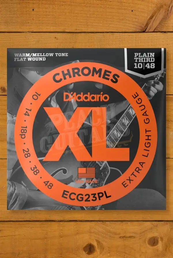 D'Addario ECG23PL Chromes Flat Wound Electric Guitar Strings - 10-48