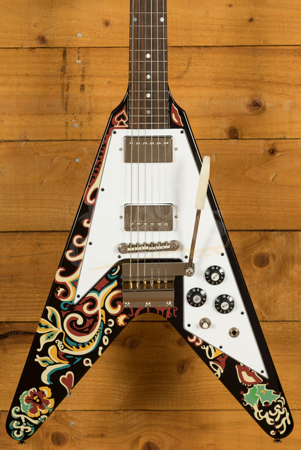 Epiphone Jimi Hendrix "Love Drops" Flying V | Ebony w/Artwork