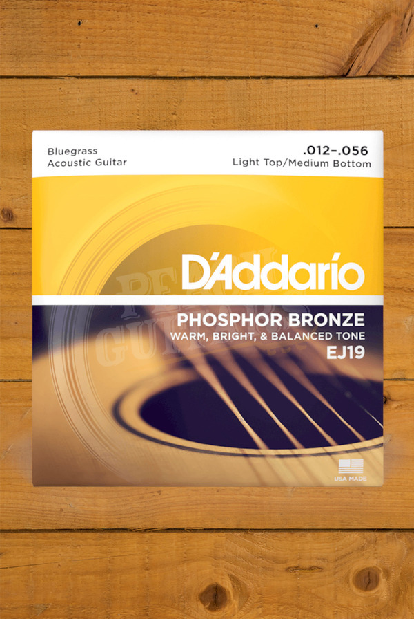 D'Addario Bluegrass Acoustic Strings | Phosphor Bronze - Light Top/Medium Bottom - 12-56