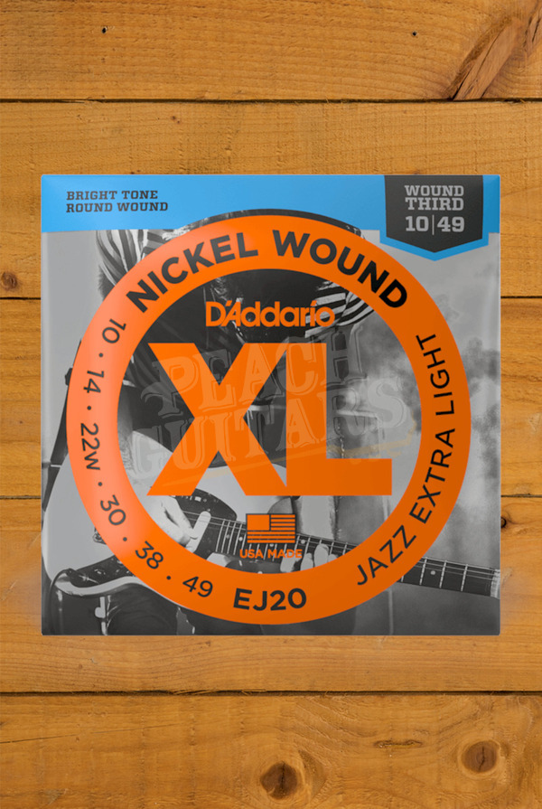 D'Addario Electric Strings | Nickel Wound - Jazz Extra Light - Wound Third - 10-49