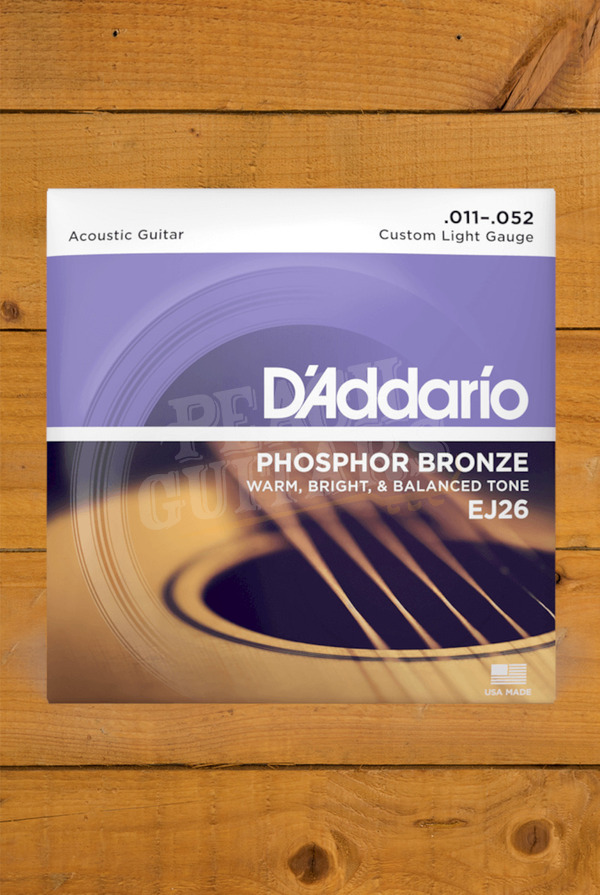 D'Addario Acoustic Strings | Phosphor Bronze - Custom Light - 11-52