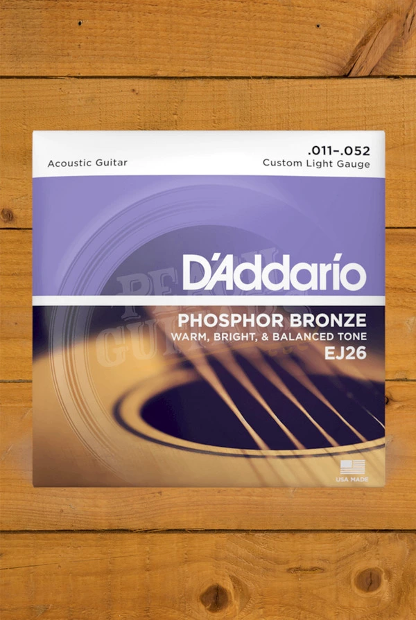 D'Addario EJ26 Phosphor Bronze Acoustic Guitar Strings - 11-52