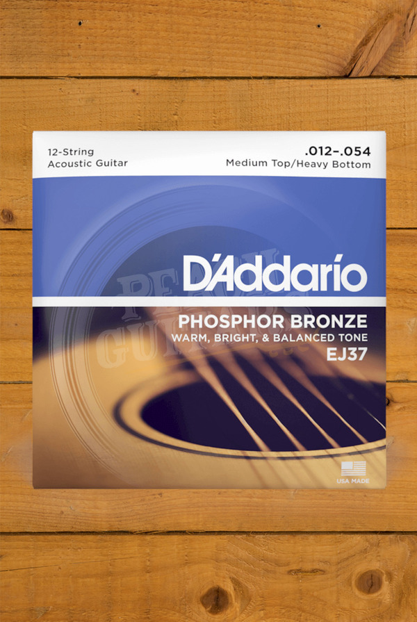D'Addario Acoustic Strings | Phosphor Bronze - Medium Top/Heavy Bottom - 12-54 - 12-String