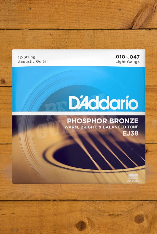 D'Addario Phosphor Bronze 12-String Acoustic Guitar Strings - Light - 10-47