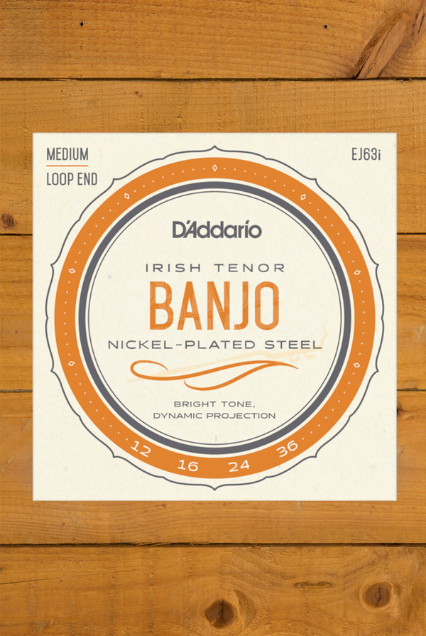 D'Addario Banjo Strings | Nickel-Plated Steel - Medium - 12-36 - Irish Tenor