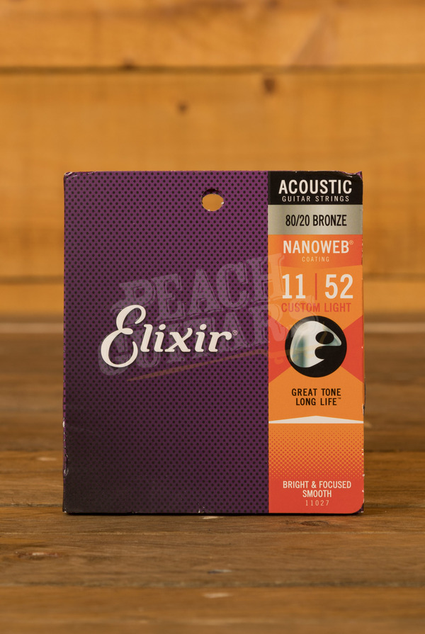 Elixir Acoustic 80/20 Bronze Nanoweb 11-52