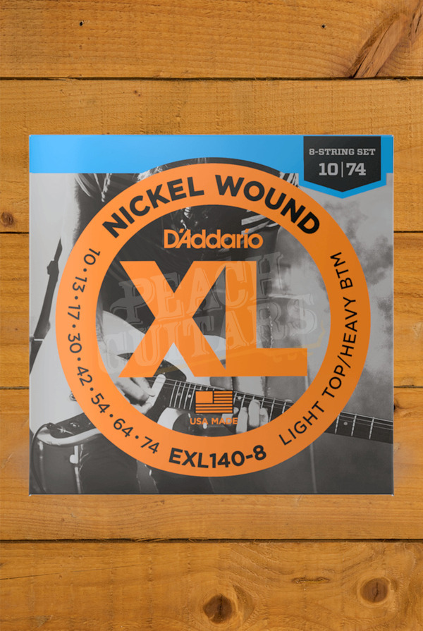 D'Addario Electric Strings | Nickel Wound - Light Top/Heavy Bottom - 10-74 - 8-String