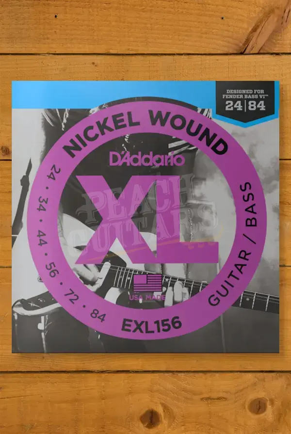 D'Addario EXL156 Nickel Wound Fender Bass VI Guitar Strings - 24-84