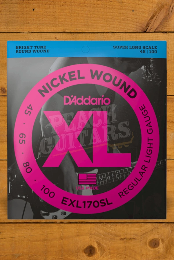 D'Addario EXL170SL Nickel Wound 5-String Bass Strings - Super Long Scale 45-100