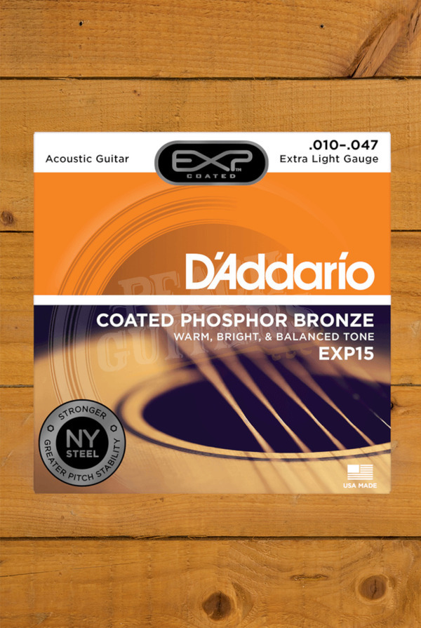 D'Addario Acoustic Strings | Coated Phosphor Bronze - Extra Light - 10-47