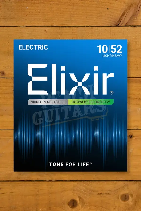 Elixir Optiweb Coated Nickel Plated Steel Electric Guitar Strings - 10-52