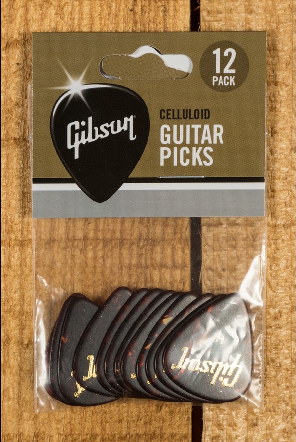 Gibson Tortoise Picks, 12 Pack, Heavy