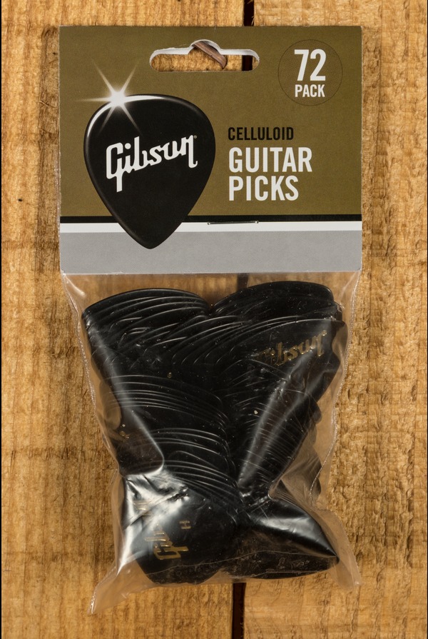 Gibson Wedge Pick Pack (72 pcs., Black), Medium