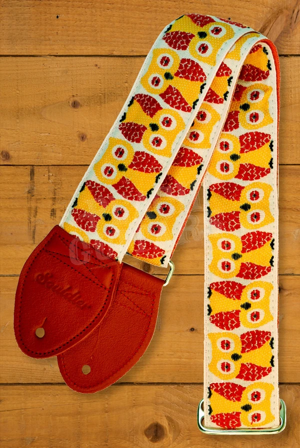 Souldier Classic Guitar Strap - Owls - Red