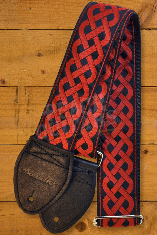 Souldier Classic Guitar Strap - Celtic Knot - Red