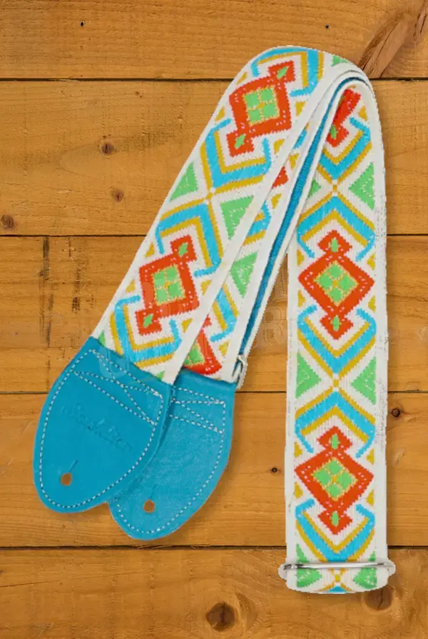 Souldier Classic Guitar Strap - Diamante Orange/Green/Turquoise/Gold