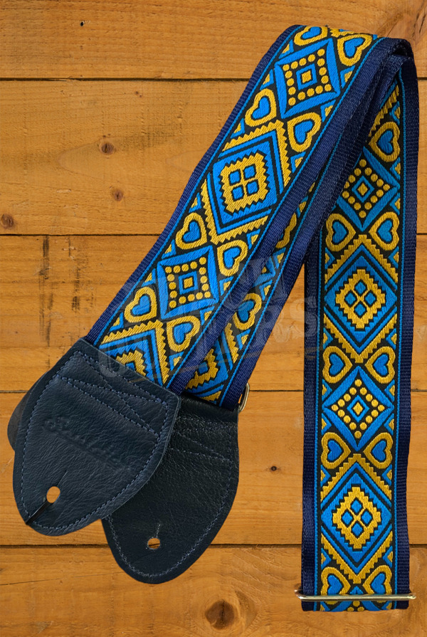 Souldier Classic Guitar Straps | Sage - Turquoise w/Navy Ends