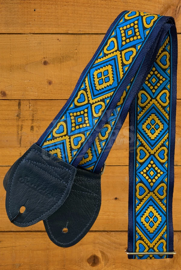 Souldier Classic Guitar Strap - Sage - Turquoise w/Navy Ends